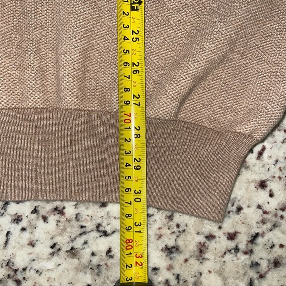 Polo Ralph Lauren Pima Cotton XL Quarter Zip Waffle Knit Sweater Beige Tan Brown - Picture 9 of 9